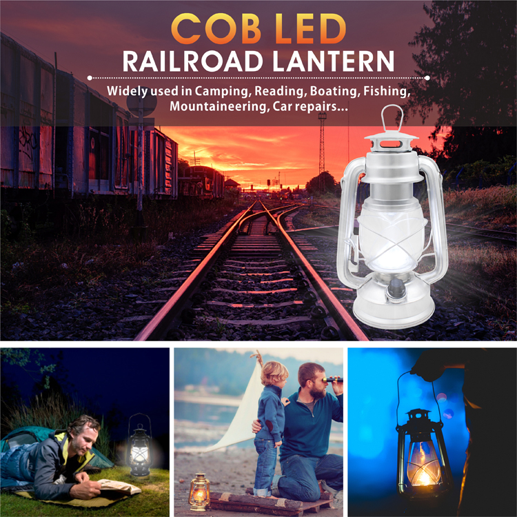 New Arrival Portable Dimmable COB Led Light Rail Road Lantern