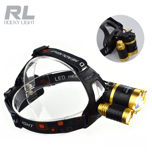 3 modes LED headlamp COB 1 or 3 lights headlamp with 2*18650 Battery