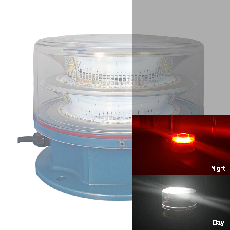 Medium Intensity Type A/B Obstruction Warning Light Red/White Flashing LED Aviation Beacon