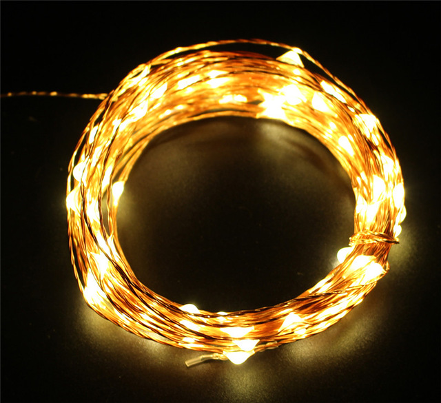 10m 33ft 100LED Fairy Starry Copper Wire Led Xmas RF Remote Control led christmas string light with 12V 1A Power supply Adapter