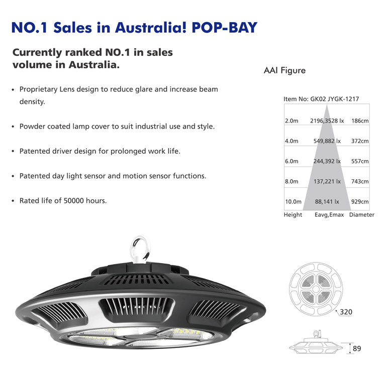 high quality industrial warehouse lighting led ufo high bay light