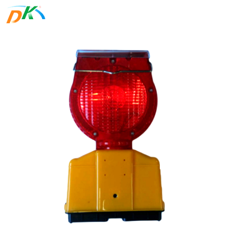 DK PS amber/red/yellow steady solar warning barricade light for roadway safety