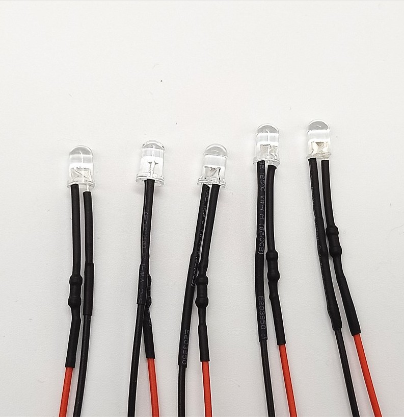 New arrival Red/Blue/White/Pink 10mm Pre Wired LED Light Emitting Diodes for Decoration