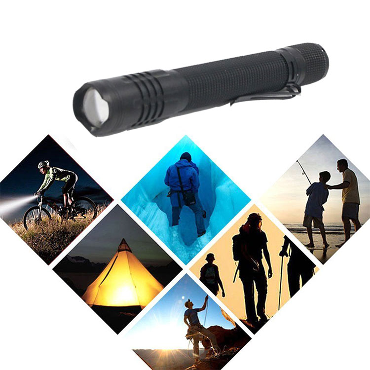 Waterproof Mini LED Zoomable Penlight Flashlight Torch Pocket Light Lamp