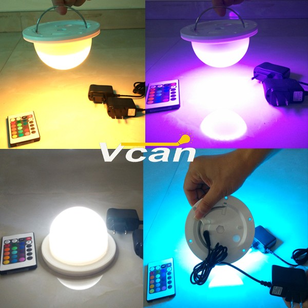 DHL Free Shipping Super Bright Cordless Rechargeable RGB Color Changing Outdoor LED Light