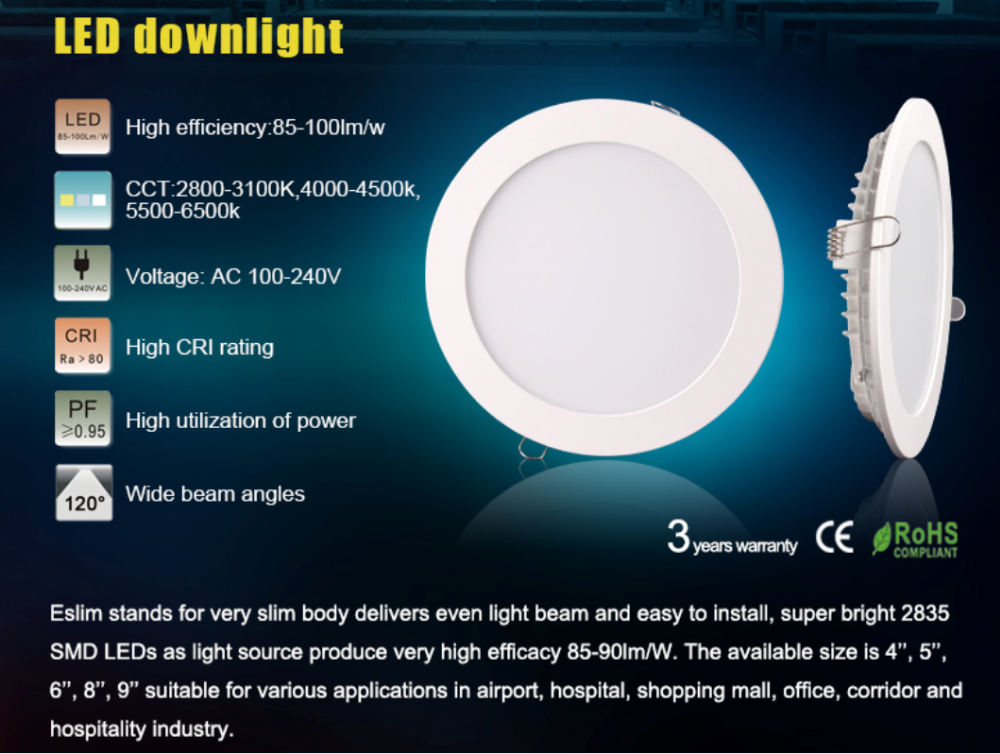 china smd recessed round led downlights,8w 12w 18w 24w 30w slim round led downlights