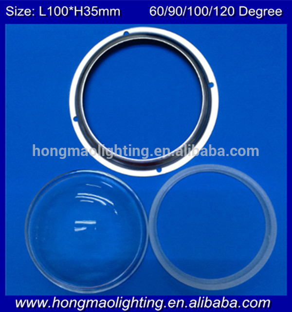 90deg. Beam Angle Glass Lens for led 100w high bay light lens