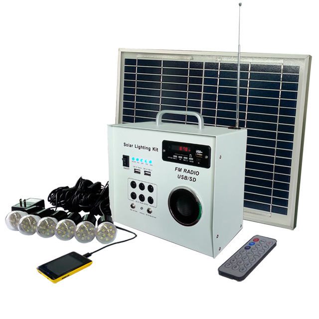 30W Power supply FM radio mini solar system with USB port