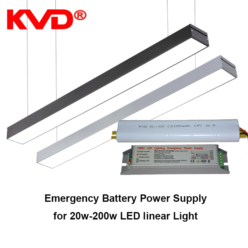 KVD emergency conversion kit for LED Linear tri-proof downlight ceiling light emergency battery backup power