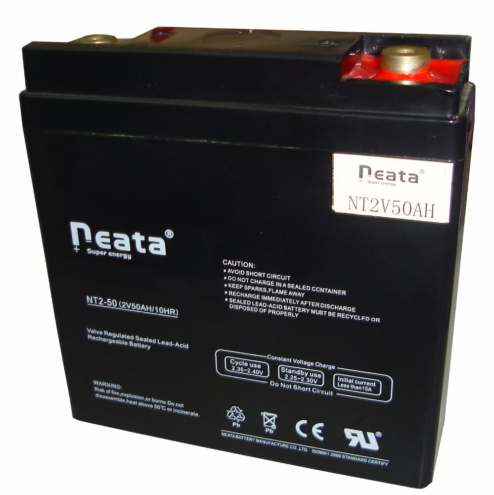 Neata 2v 50ah Maintenance Free Sealed Lead-Acid VRLA Rechargeable Battery 2 volt ups storage battery