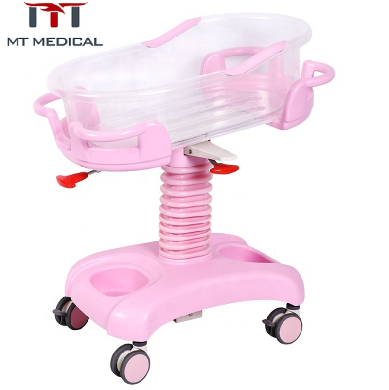 CE Approved Gas Spring Adjustable ABS Hospital Baby Cot