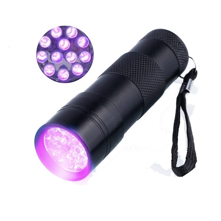 395nm~365 Flashlight Detector Multi-purpose Ultraviolet Blacklight 12 LED UV Flashlight