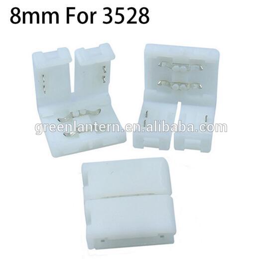 Factory 8mm 2 pin led connectors for 3528 led strip single color