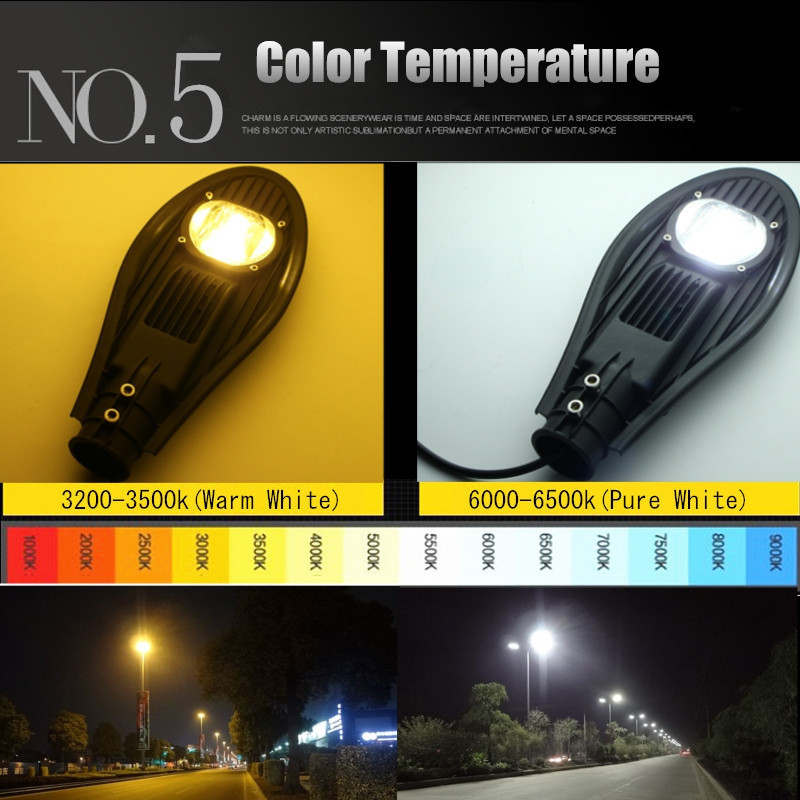 outdoor wall 20w 30W 40w 50w LED IP65 Waterproof LED Road AC85-265V COB Led Street lights