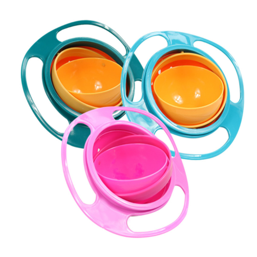 High Quality Food Grade 360 Gyro Flying Saucer Rotating Baby Training Plastic Balance Flying Feeding Bowl