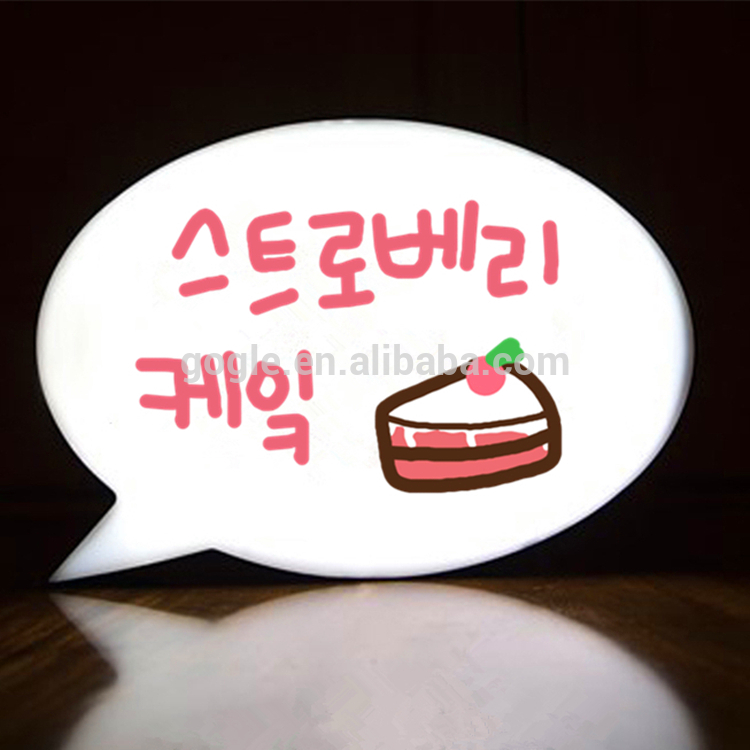 speech bubble elliptical 30cm LED writing light box