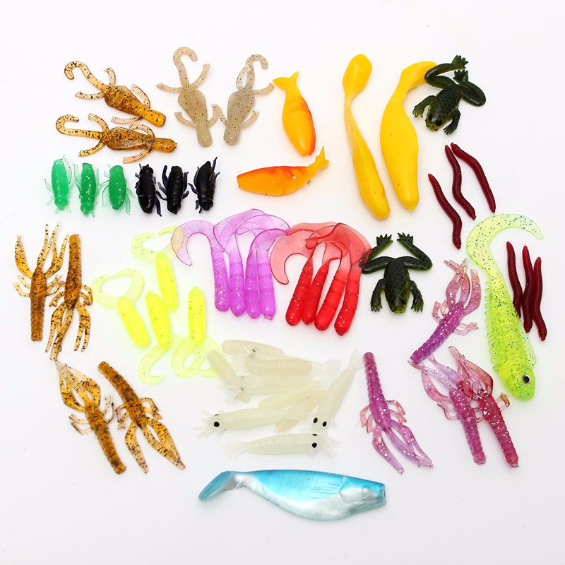 Newset Hot Sale 100Pcs/lot Kinds of Fishing Lure Soft Lure Kits Spoons Lead Minnow Hooks Bait Fishing Suit Set Tackle + Box NEW