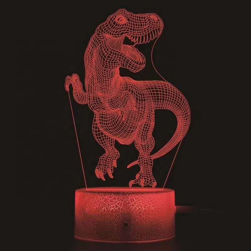 Hotsale ABS Crack Acrylic 3D Illusion Lamp LED Night Light 16 Colors Changeable LED Lamp Base