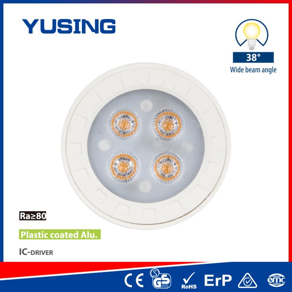 36 Degree 50mm GU10 LED 5W Light, Plastic Housing 5W LED Bulb