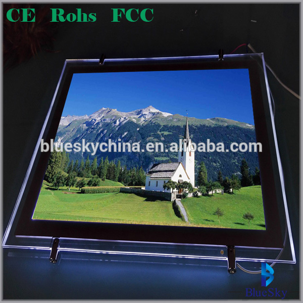 Good quality price acrylic frameless photo light box for advertising  battery powered snap frame  slim acrylic led light box