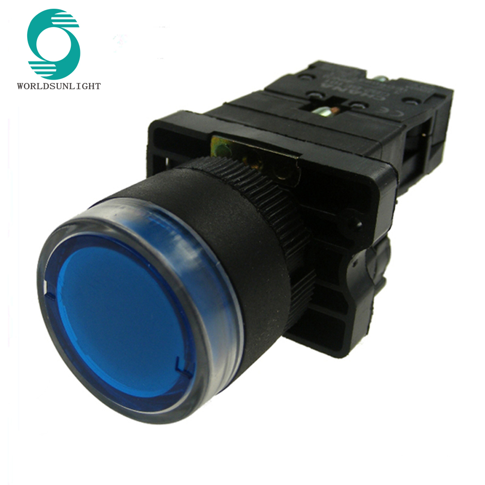 XB2-EW61, flat plastic electrical circuits mechanical pushbutton with 24V blue LED