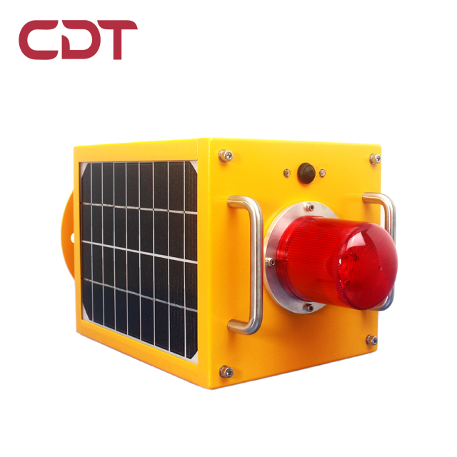 2017 four solar panel integrated aviation obstruction light DC12V solar battery for warning use