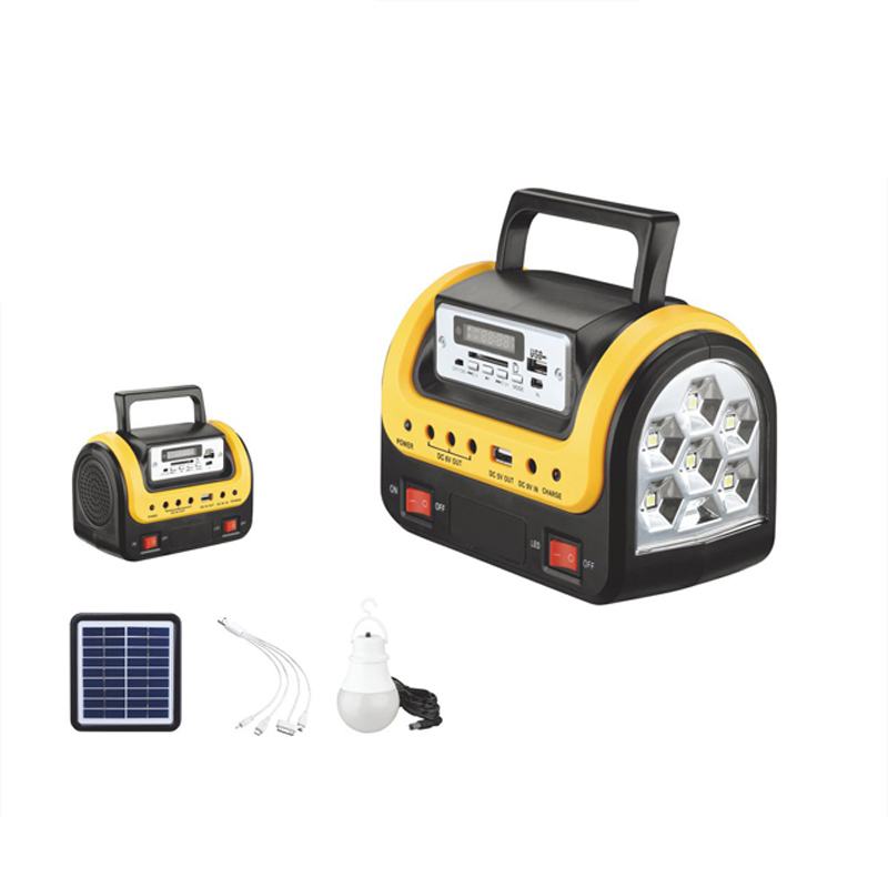 emergency lantern solar system power bank with radio and mp3