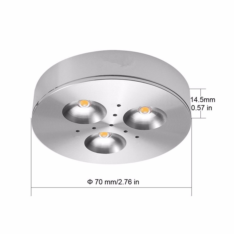 factory price 3W LED cabinet lights round LED Cabinet Light 110v 220v