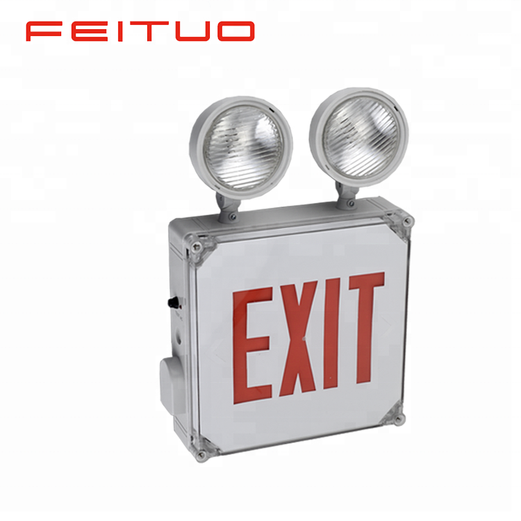 Dual voltage operational safety fire exit signs with lights