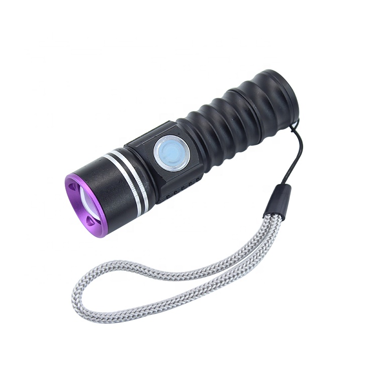 Mini Torch Aluminum Built in Rechargeable Battery USB LED Flashlight