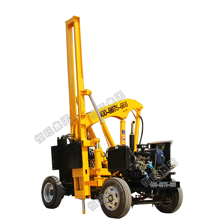 Portable mini solar guard rail piling machine