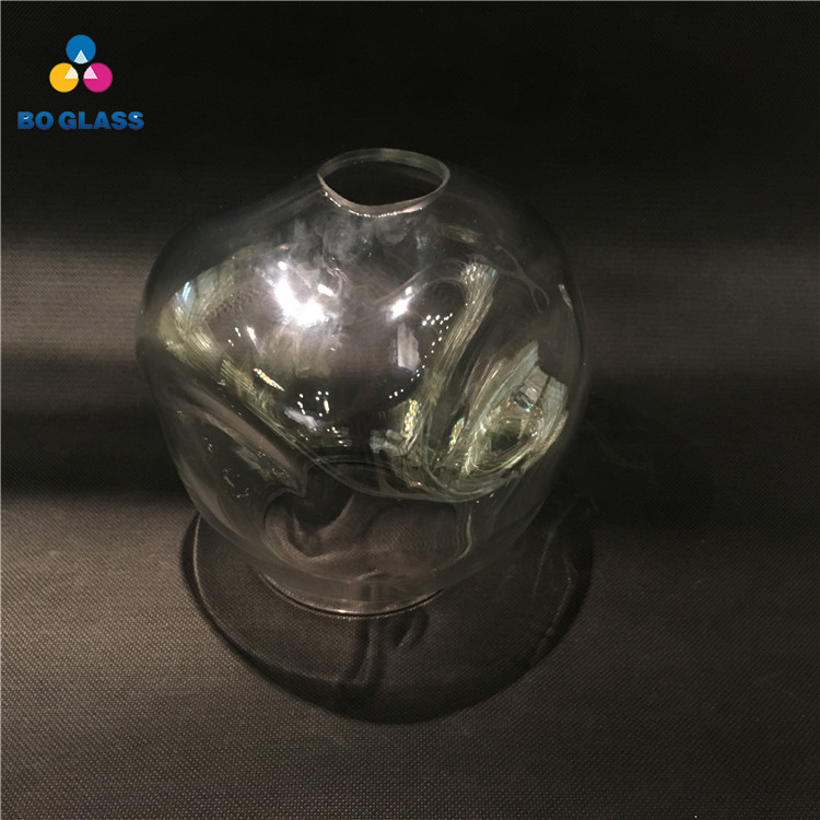Custom blown decorative fused glass lamp shade with unique design
