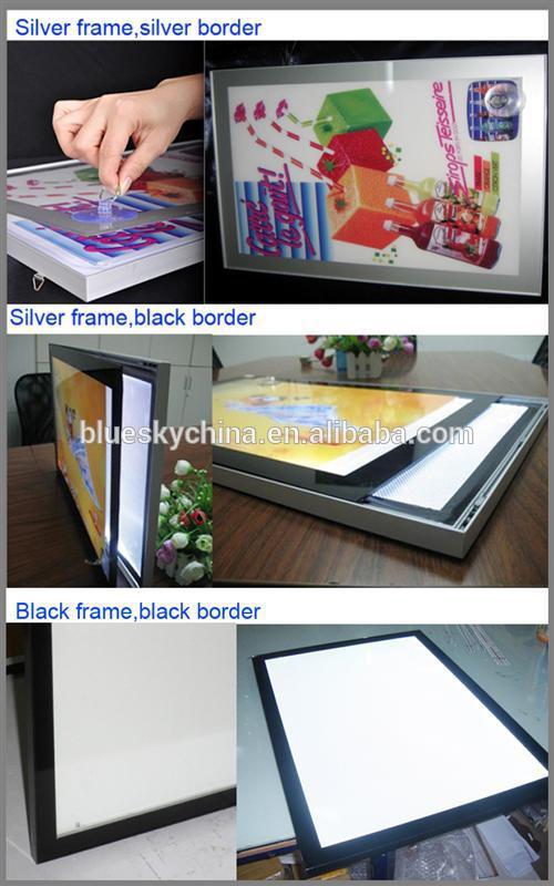 Single side double side aluminum frame slim LED lighting magnetic led light box