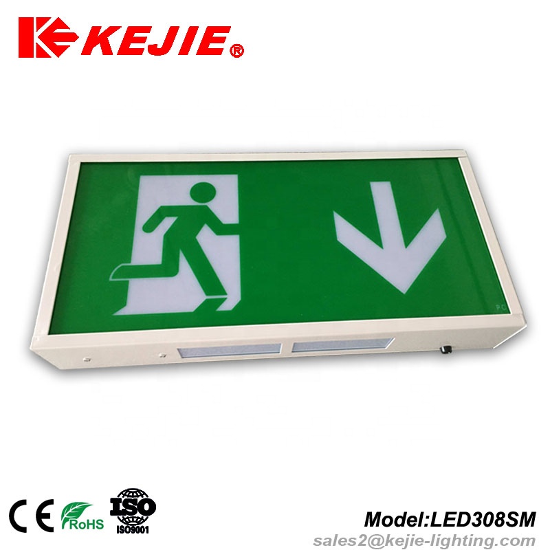 2018 hot Kejie 30mm thin led emergency exit sign lighting with self testing