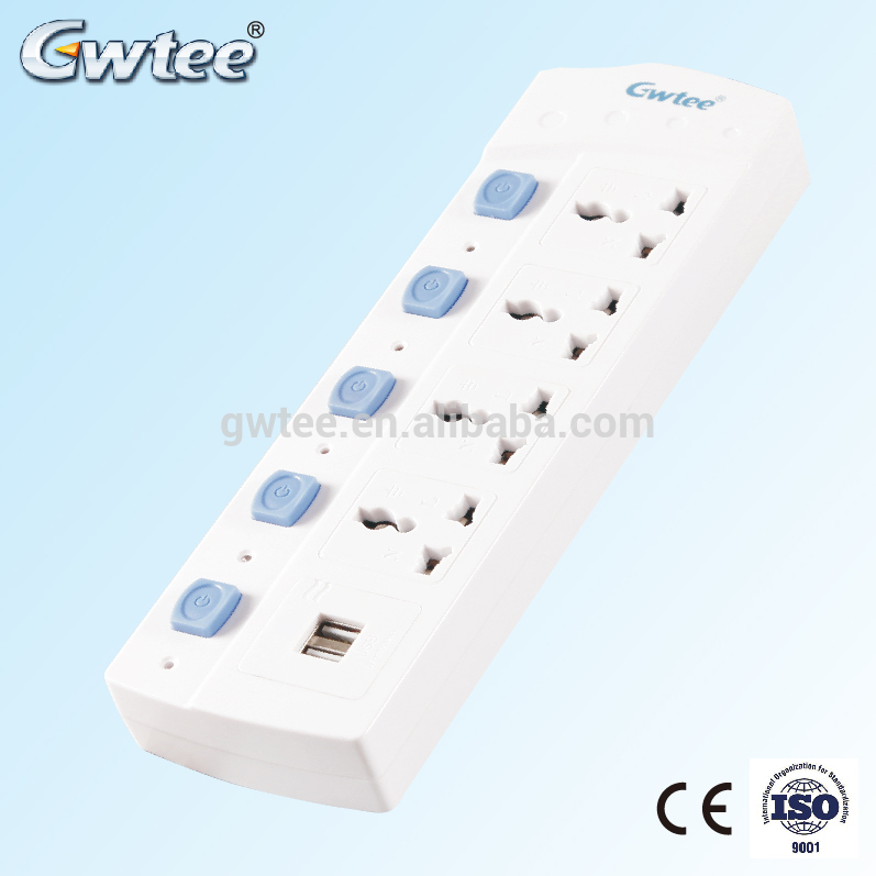 GT-6190 Top Quality Bottom Price 8 outlet rectangle new product extension socket