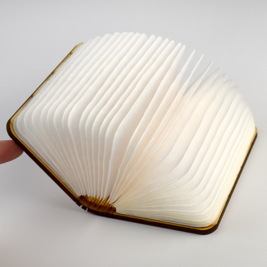 Small Size Micro USB Charge Folding LED Book Light With Wooden Cover