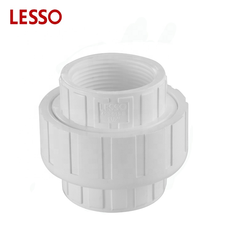 LESSO ASTM standard PVC SCH 40 Schedule 40 fittings union W/O ring seal with thread