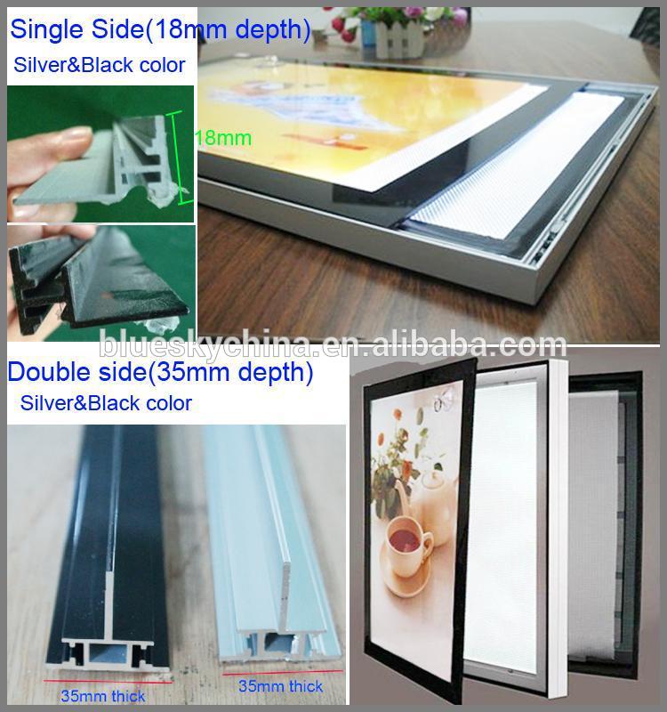 OEM!Slim aluminum magnetic panel led light box menu board for cinema