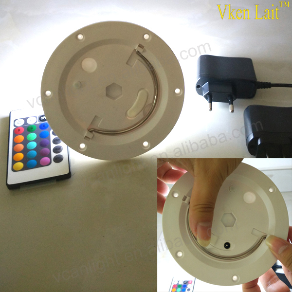 Remote controlled battery operated led light with rechargeable RGBW color change