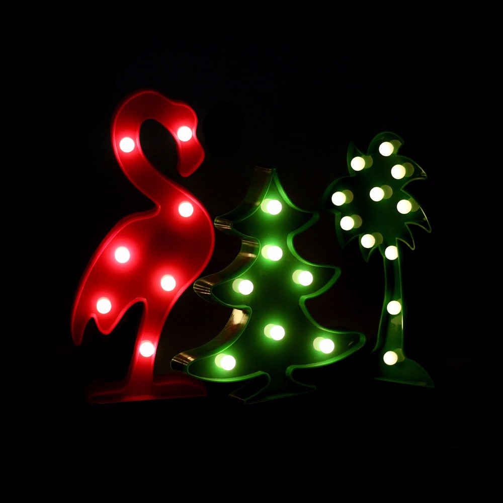 led pink christmas flamingo motif light lamp for party & living room night light