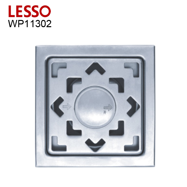 LESSO WP11302 chrome polished sanitary anti-odor shower 202 stainless steel channel floor drain