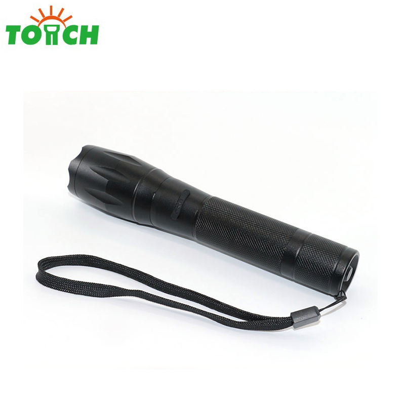 Aluminum Alloy T6 bulb self defense flashlight 2000 Lumens with five model LED flashlight