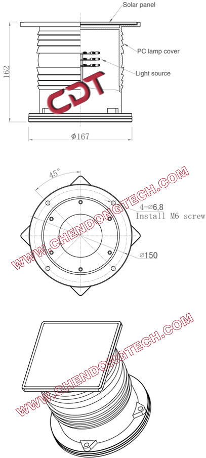 Solar aviation obstruction lights with PC anti-UV Lamp cover