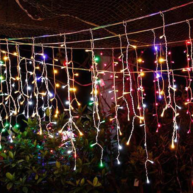 120 Led Curtain Lights for Home Balcony Holiday Festivals Wedding Party Decorations Christmas light LED Window Curtain Icicle Li