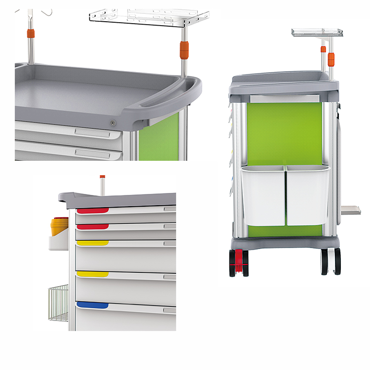 Drug delivery cart medical trolley medication for emergency trolley
