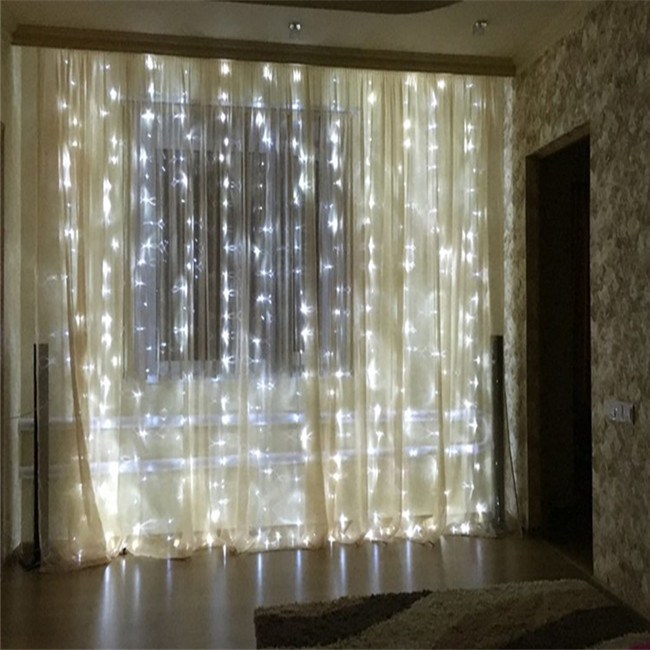 hot sale christmas waterfall curtain led string light 3M*3M 300led curtain fairy lights wedding