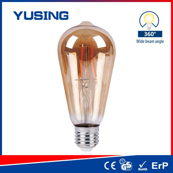 8W Vintage LED Light Bulb, Antique Decorative ST64 LED Filament Bulb Edison