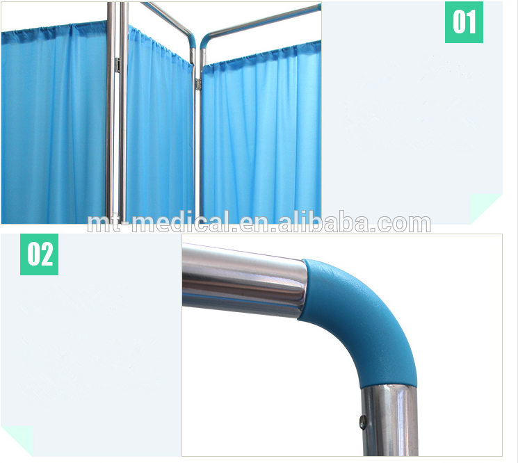 Adjustable fast folding projector three screen for public and hospital use