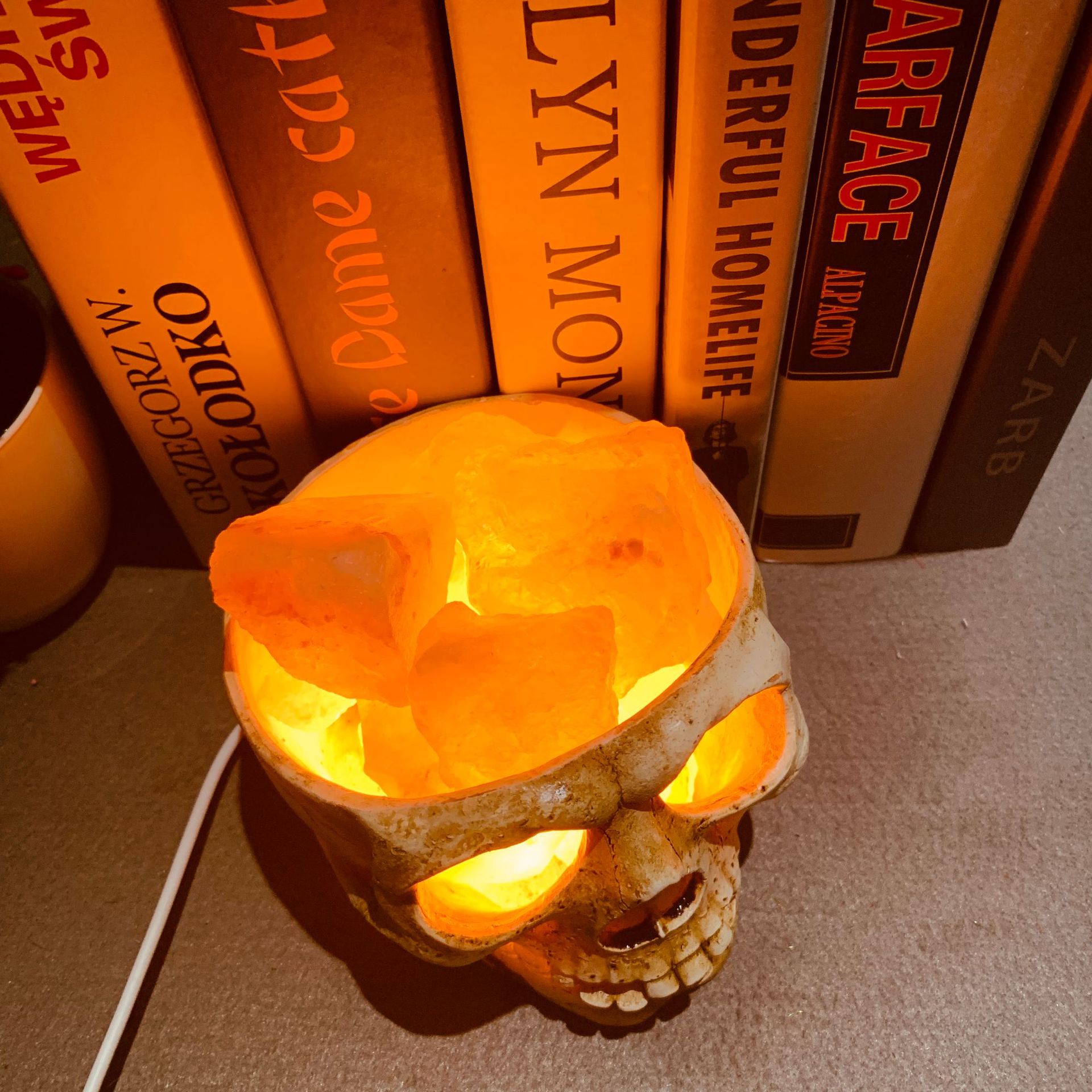 Himalayan Salt LED Night Light, Dimmable Atmosphere Lamp for Halloween/Pub/Hotel/Club/Party