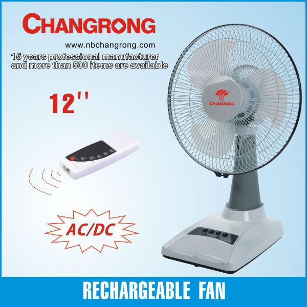 cooling plastic emergency rechargeable 12 inch table fan